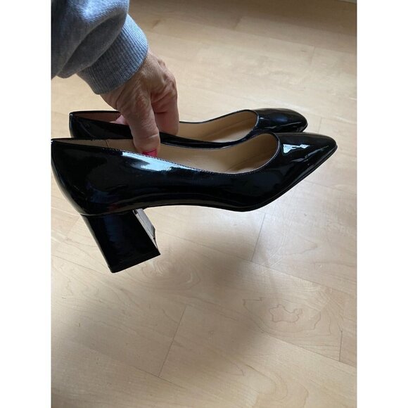 Ron White "Lizbeth" square toe block heel BNWT Italy black pump patent - Picture 7 of 9
